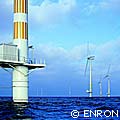 Plattform mit Offshore-Container im Utgrunden Windpark, (c)Enron Wind